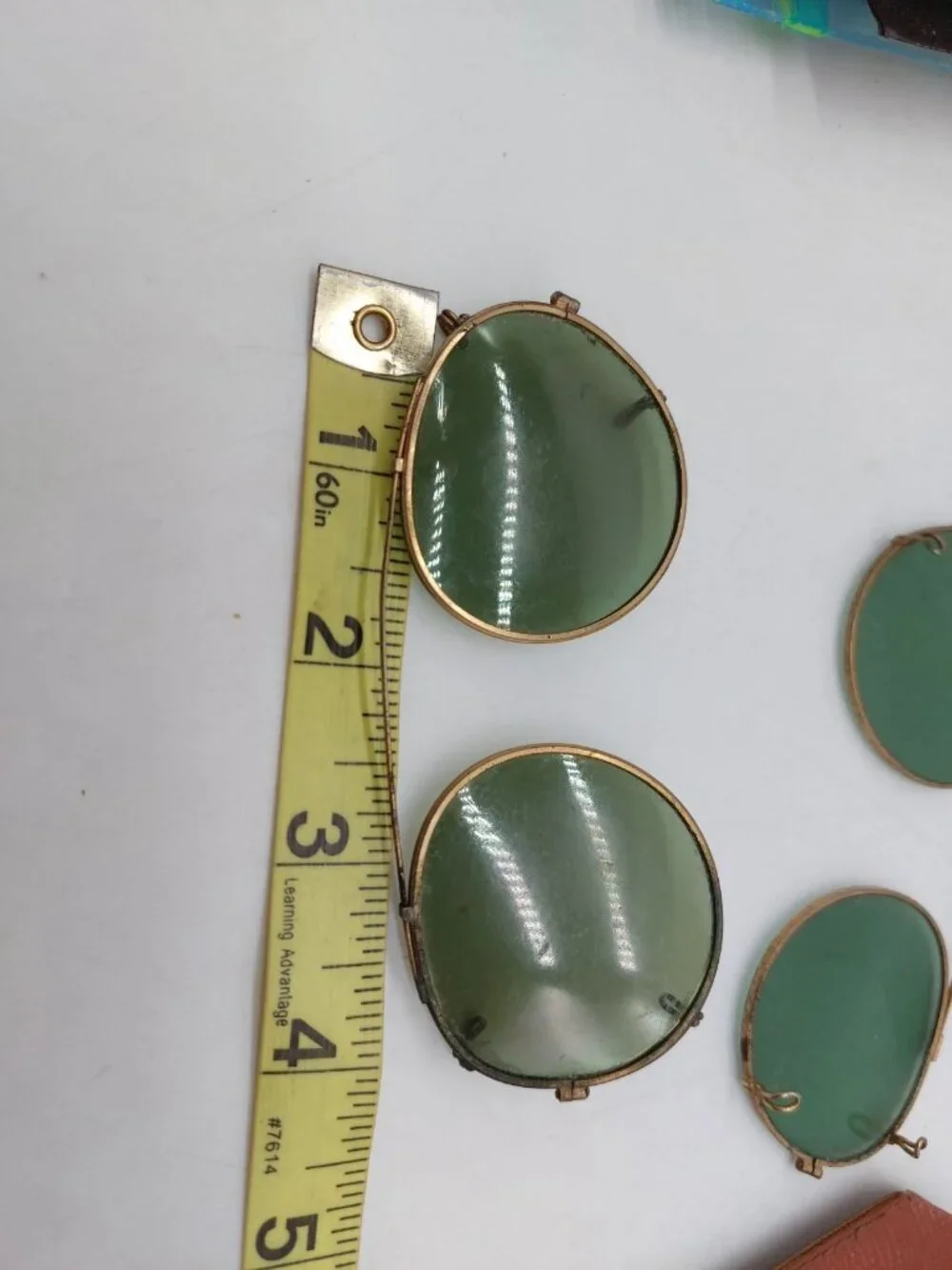 Vintage American Polaroid Clip On Sunglasses Brown Case READ
